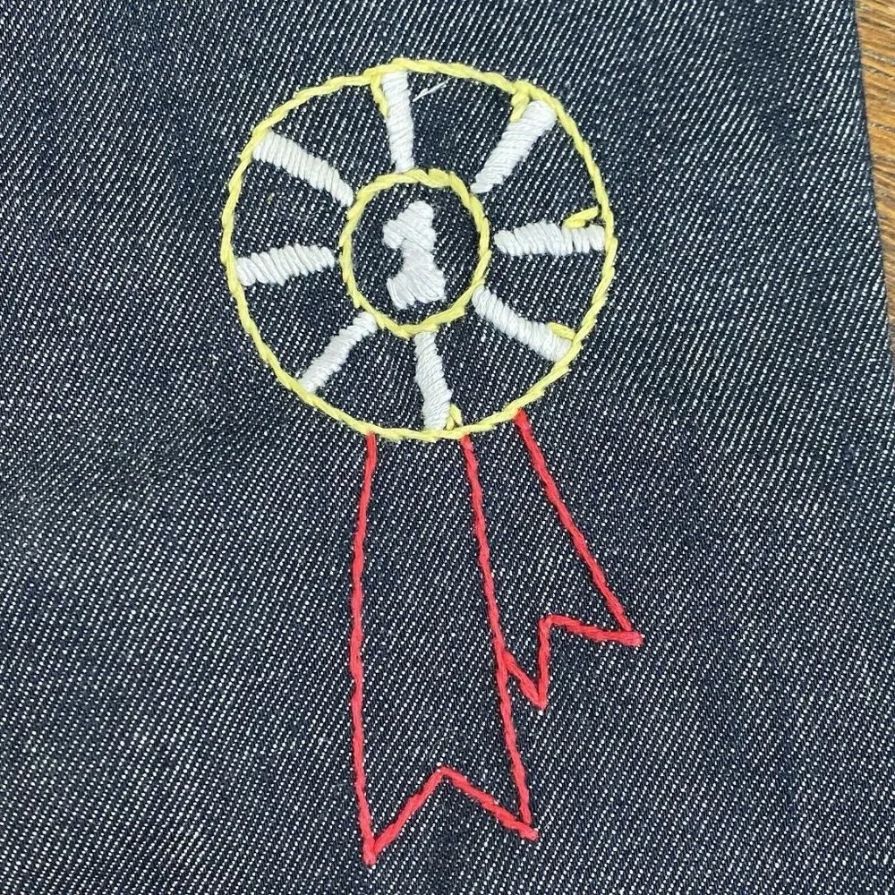 Vintage 1970s Kids Levi’s Denim Jacket with Cool Embroidery, Size 5/6